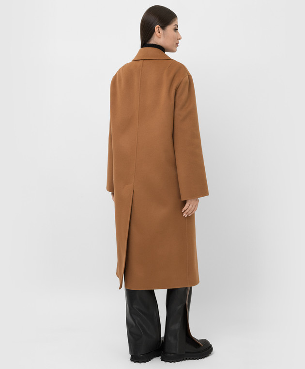 Ermanno Scervino Светло-коричневое пальто из шерсти D396D707DDT изображение 4