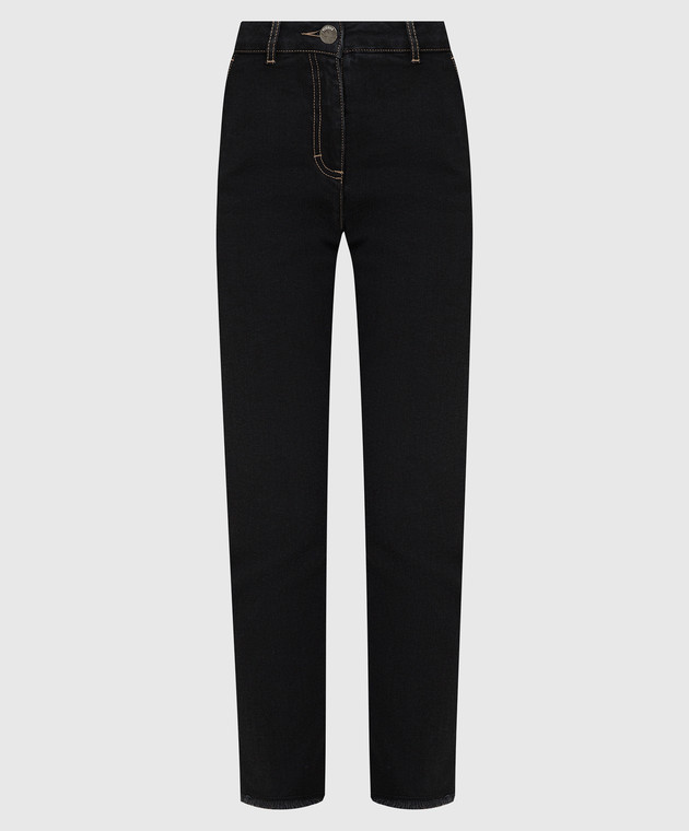 Peserico Черные джинсы с бахромой P04537L707068