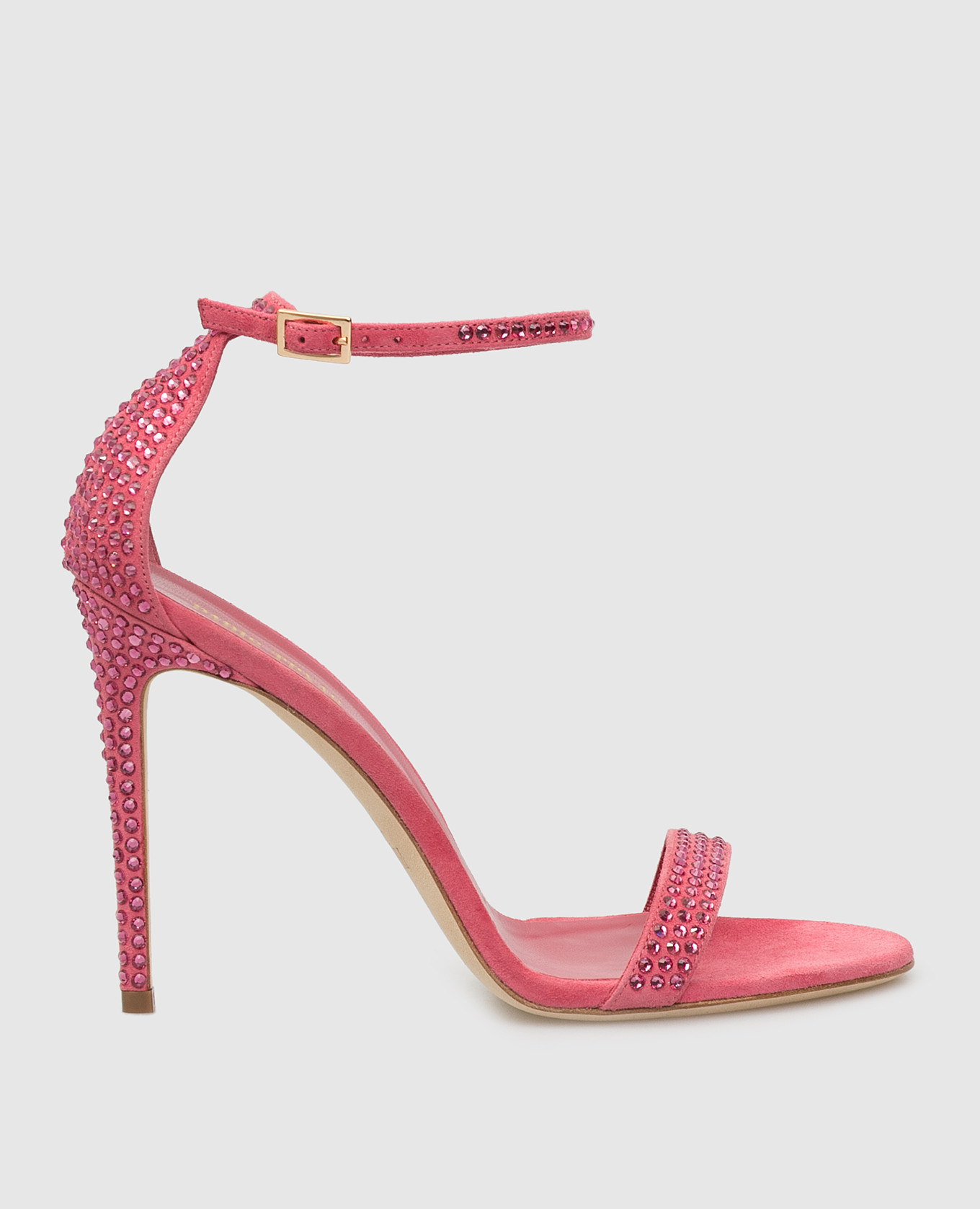 Suede sandals with crystals