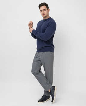 D'Uomo Milano Синий джемпер из кашемира 352N