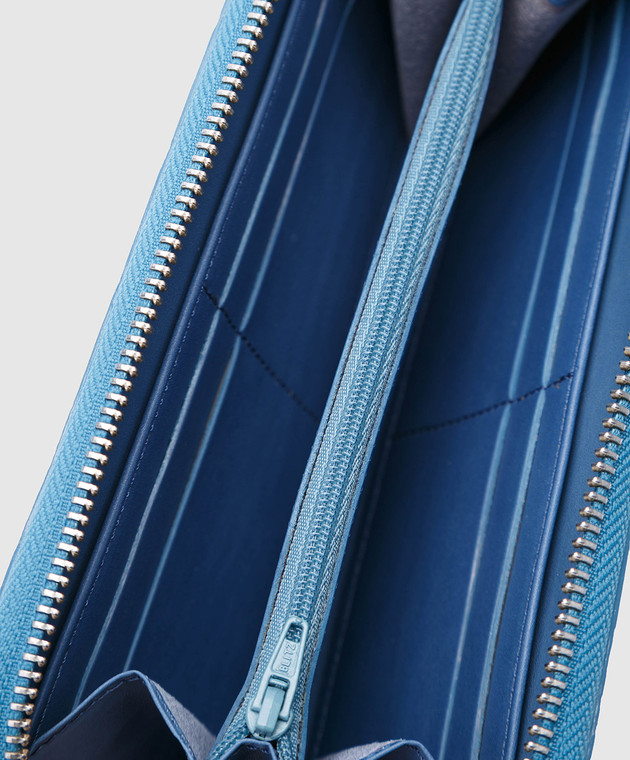 Bochicchio Голубой кожаный кошелек PYTHONHANDBAG изображение 4