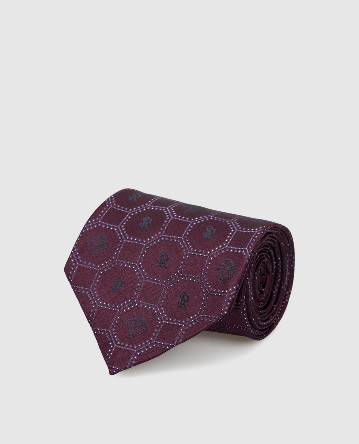 Silk tie with logo pattern