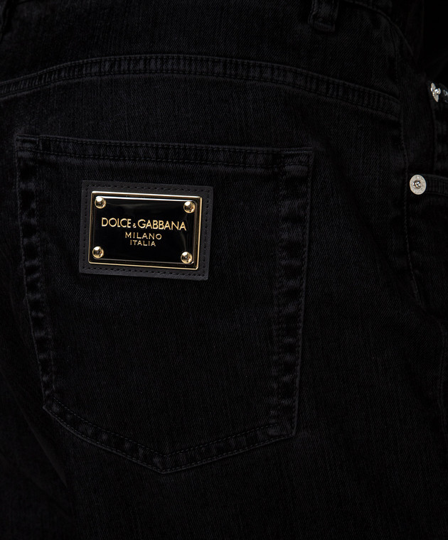 Dolce&Gabbana Велюровые джинсы с логотипом GWVNXDG8EJ7 изображение 5