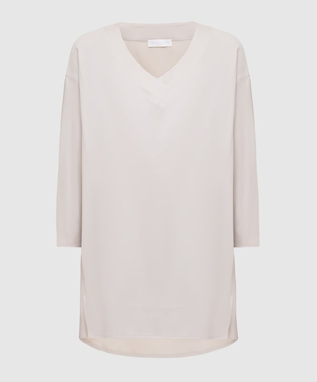 Fabiana Filippi Светло-серая блуза из шелка TPD129W706