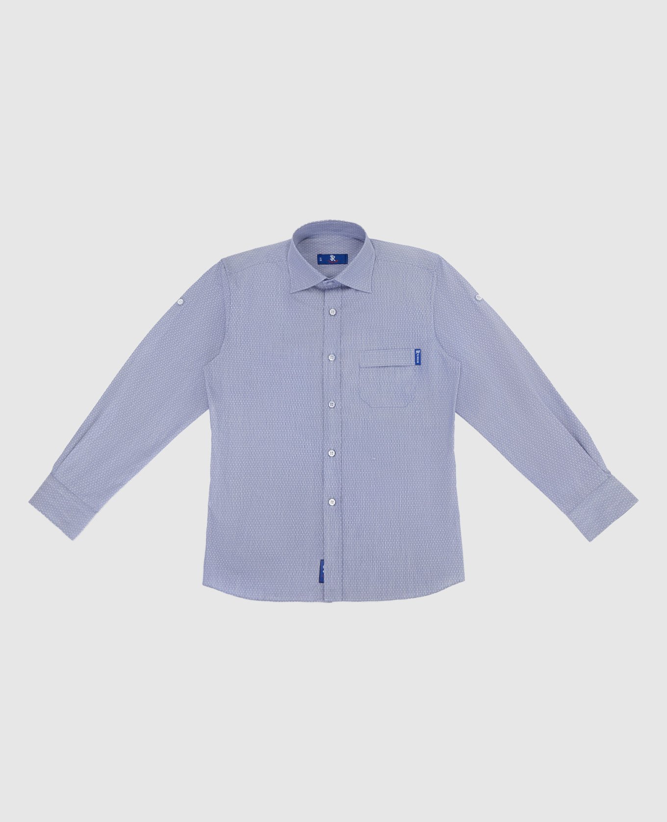 Children's light blue shirt in a pattern