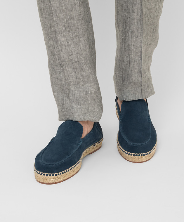 Loro Piana Сині замшеві еспадрільі FAG1670 зображення 2