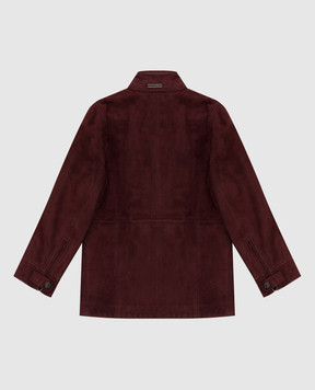 Stefano Ricci Детская бордовая замшевая куртка Y7J9400020SUEDE