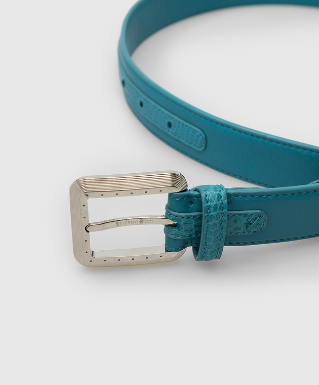 Stefano Ricci Children's turquoise leather belt Y301VHVRLA302P image 3