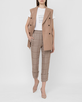 Brunello Cucinelli Бежеві штани з льону MF599P7257