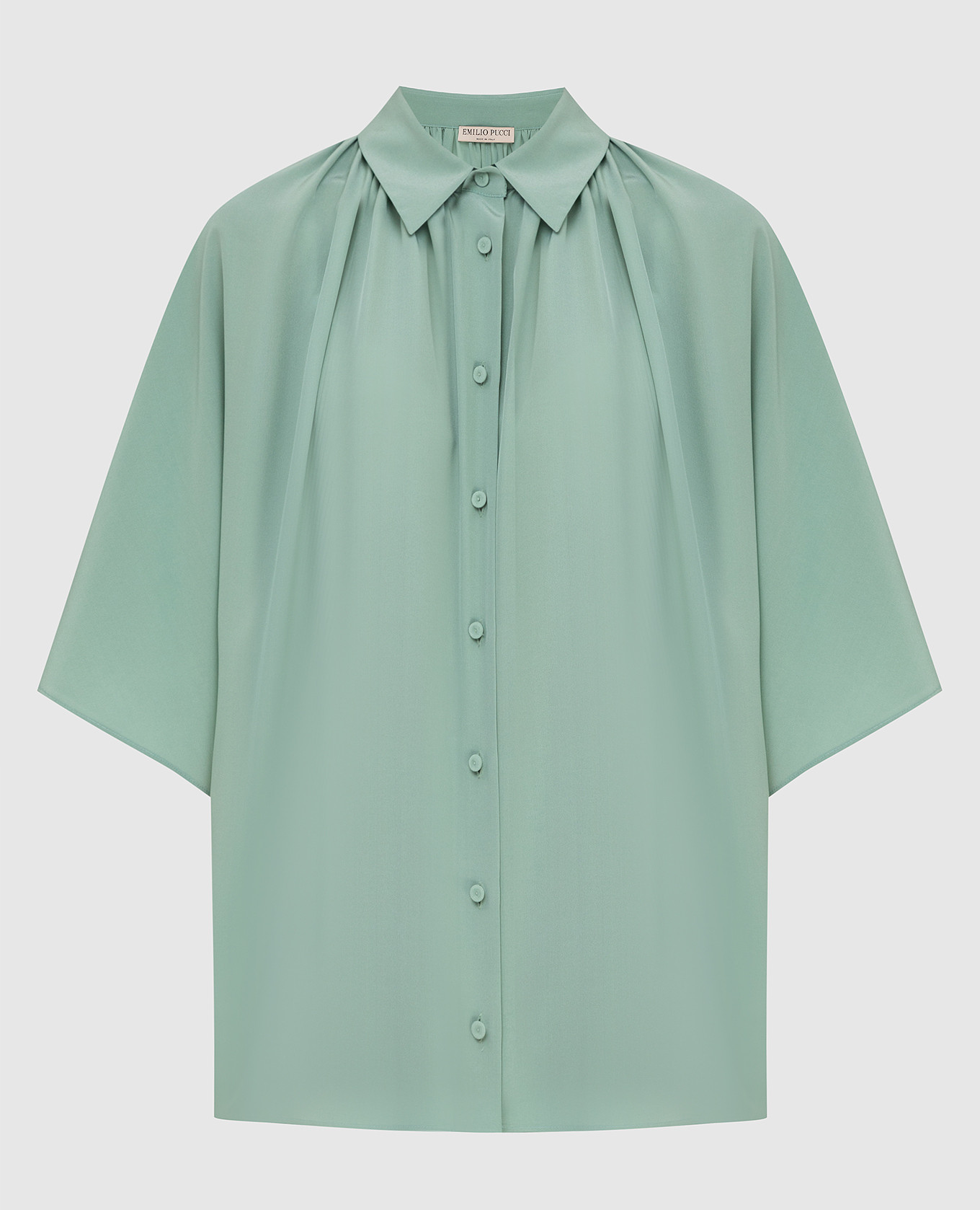 

Блуза oversize из шелка EMILIO PUCCI, Мятный, Рубашки и блузы