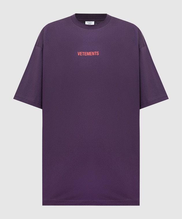 Vetements Фиолетовая футболка с принтом логотипа UE52TR120L