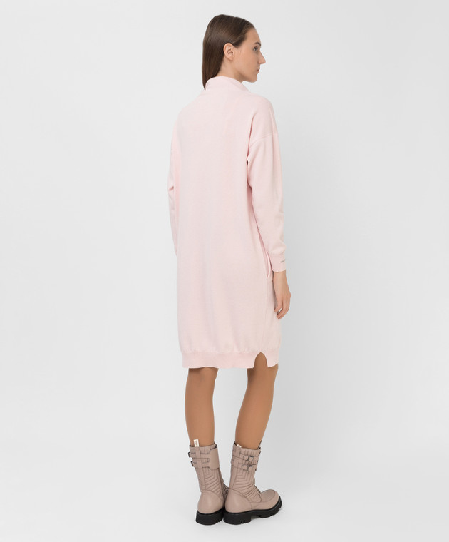 Peserico Pink dress in wool, silk and cashmere with slits S92181F12K09018 image 4