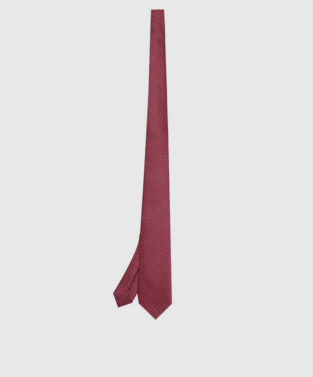 Stefano Ricci Children's silk burgundy set of patterned tie and pache scarf YDH29025 image 3
