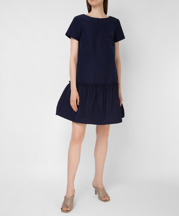 Max Mara Weekend - Navy blue Garza A-line dress with ruffles GARZA