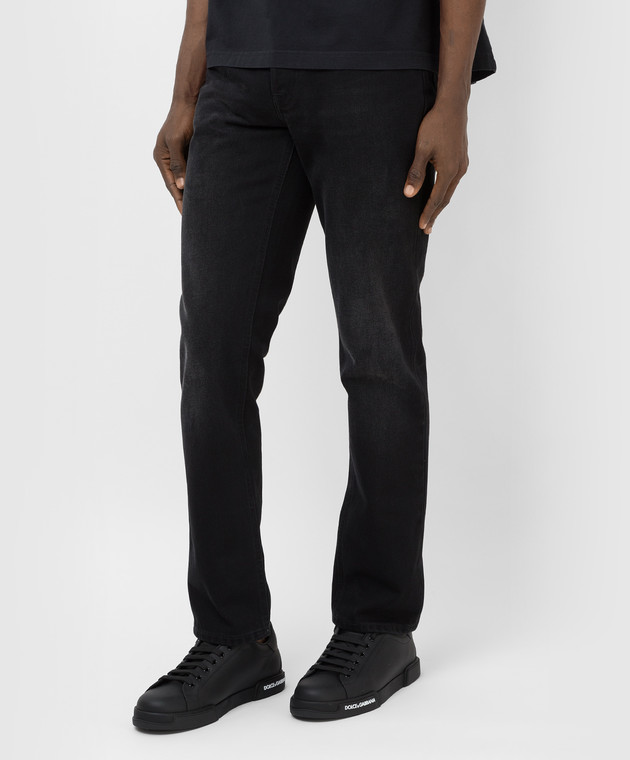 Vetements Чорні джинси з ефектом потертості WE52PA250B зображення 3