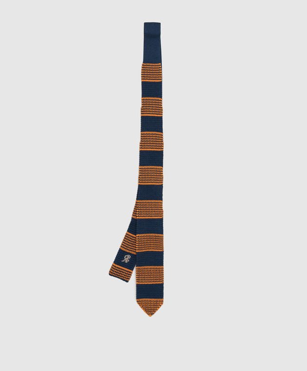 Stefano Ricci Дитячий синій шовковий галстук в смужку YCRMTSR2916 зображення 2