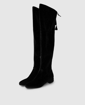 Prada Черные велюровые ботфорты 1W242H