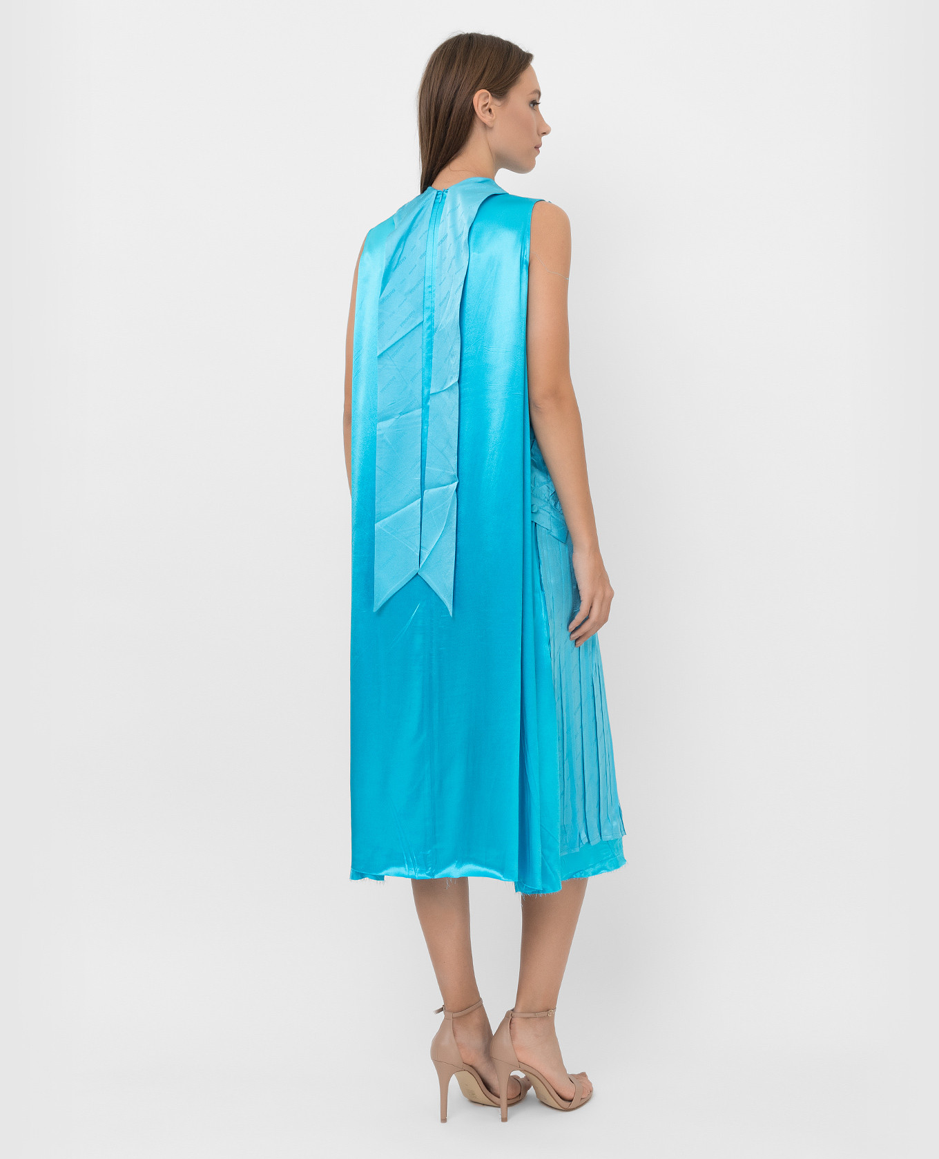 Balenciaga Шелковое платье в монохромный узор 663023TKN02 изображение 4