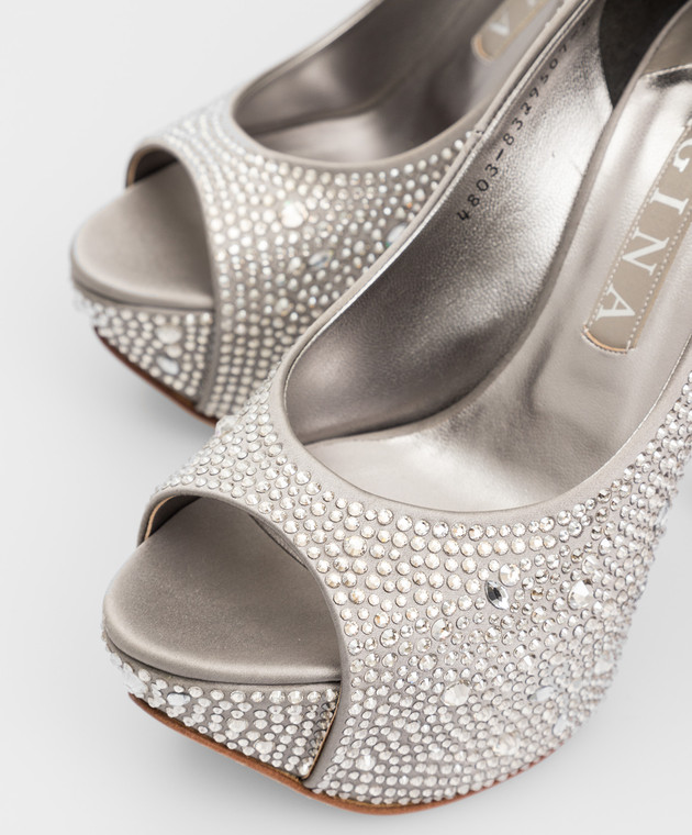 Gina Серебристые туфли с кристаллами 4803 изображение 5