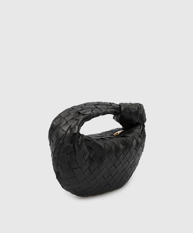 Bottega Veneta - Черная кожаная сумка-мини Jodie с плетением