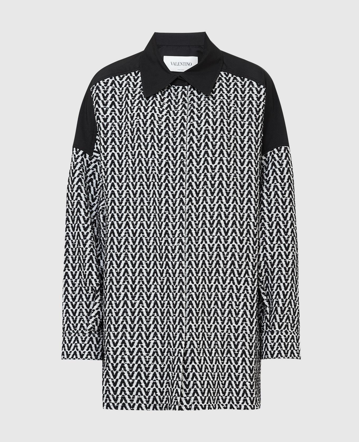 

Рубашка oversize в узор Optical Valentino, Черный, Рубашки