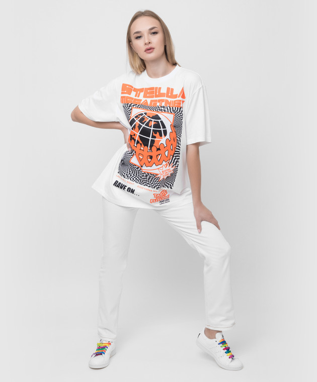 Stella McCartney Белая футболка Rave с принтом 604086SPW15 изображение 2