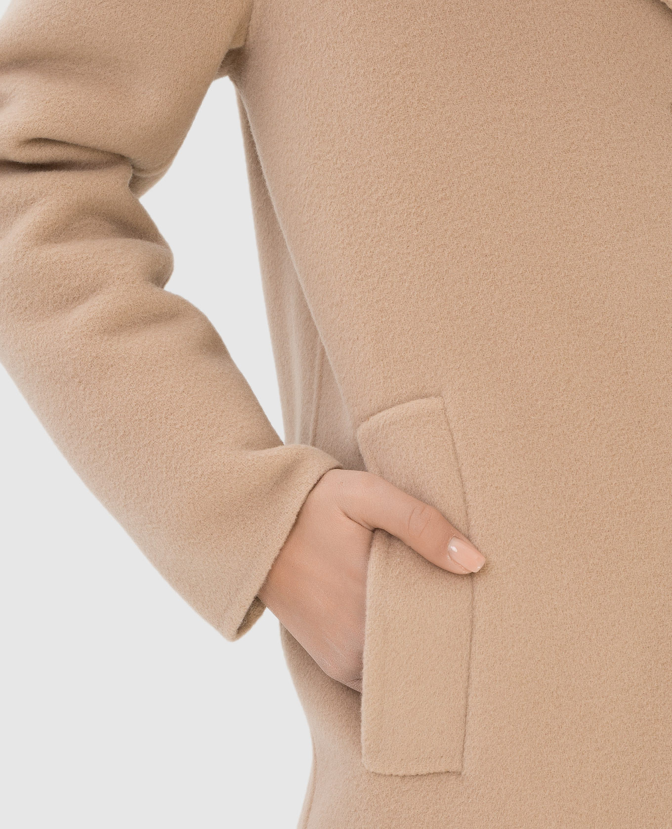 Peserico Двубортное бежевое пальто из шерсти и кашемира S20081E03196 изображение 5