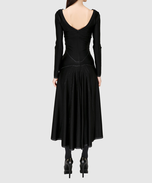 Azzedine Alaia Чорна сукня з V-подібним вирізом на спині 6H9RG99LM288 зображення 4