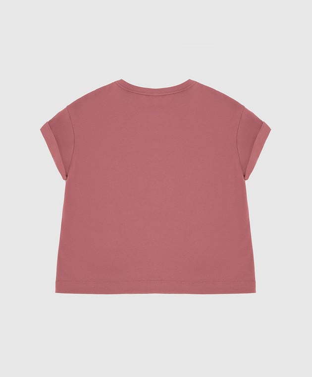 Brunello Cucinelli Детская розовая футболка B0A45T200B изображение 2