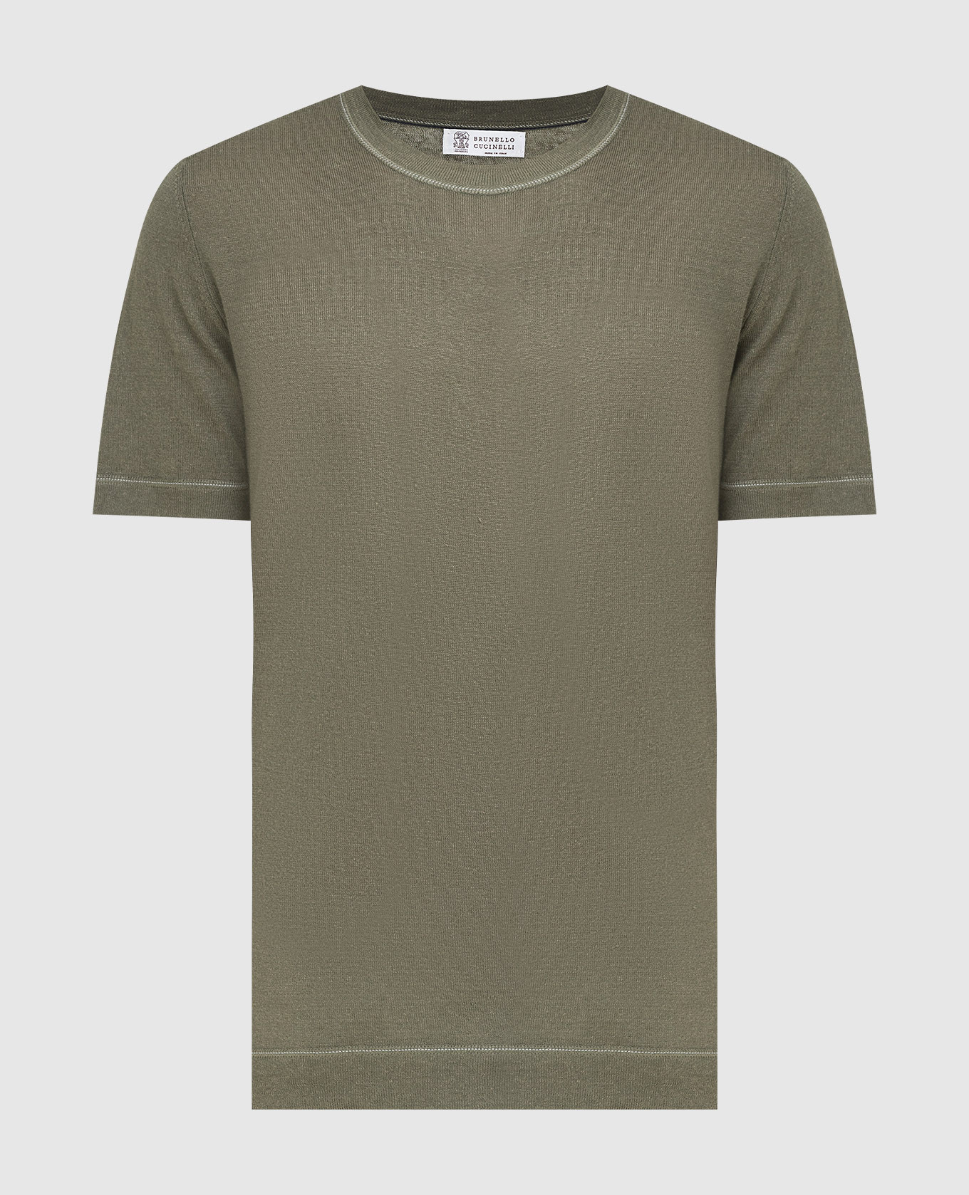 Khaki linen T-shirt