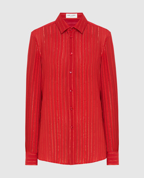 Saint Laurent Красная рубашка из шелка 395733
