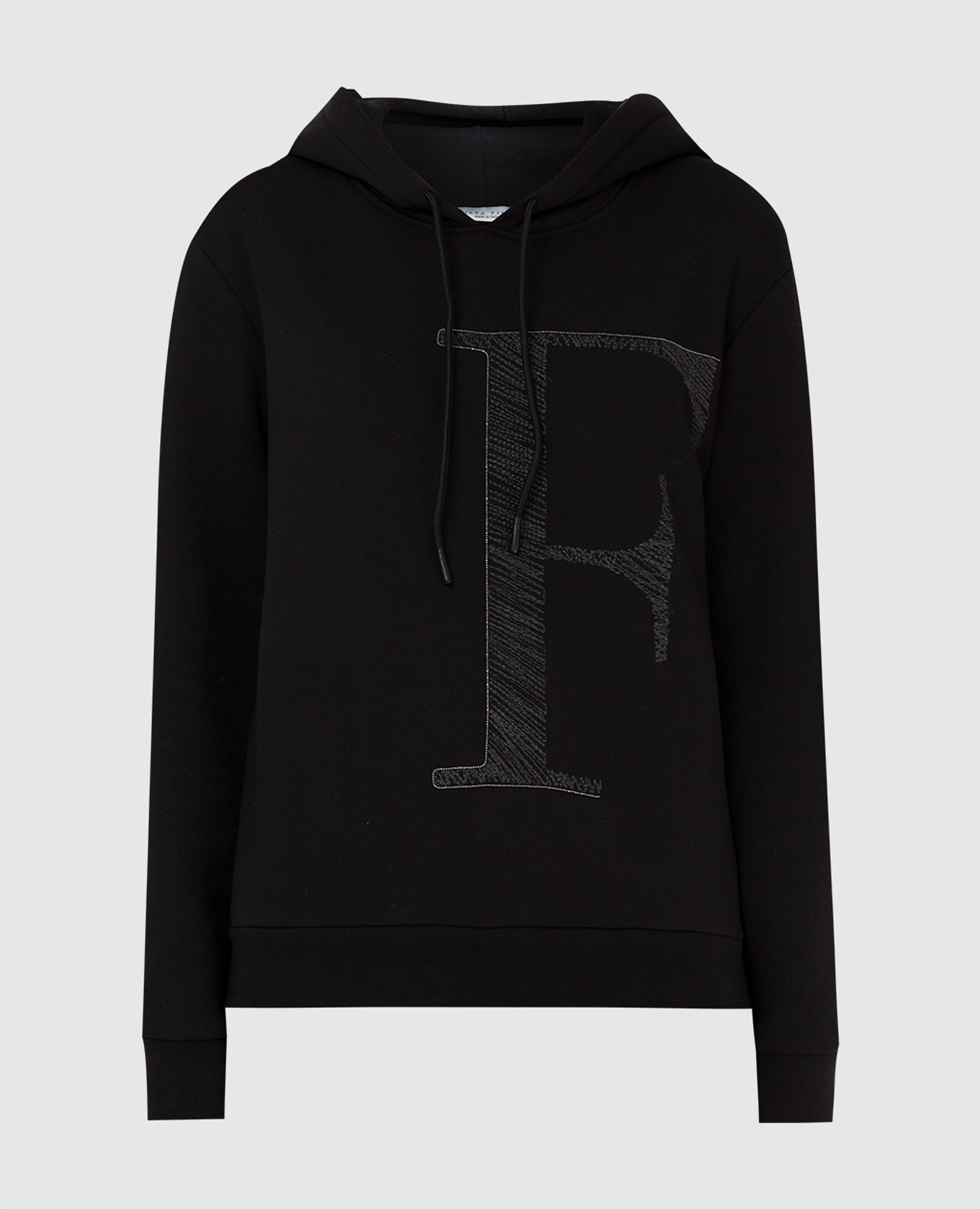 

Худи с монограммой и цепочками, Черный, Худи