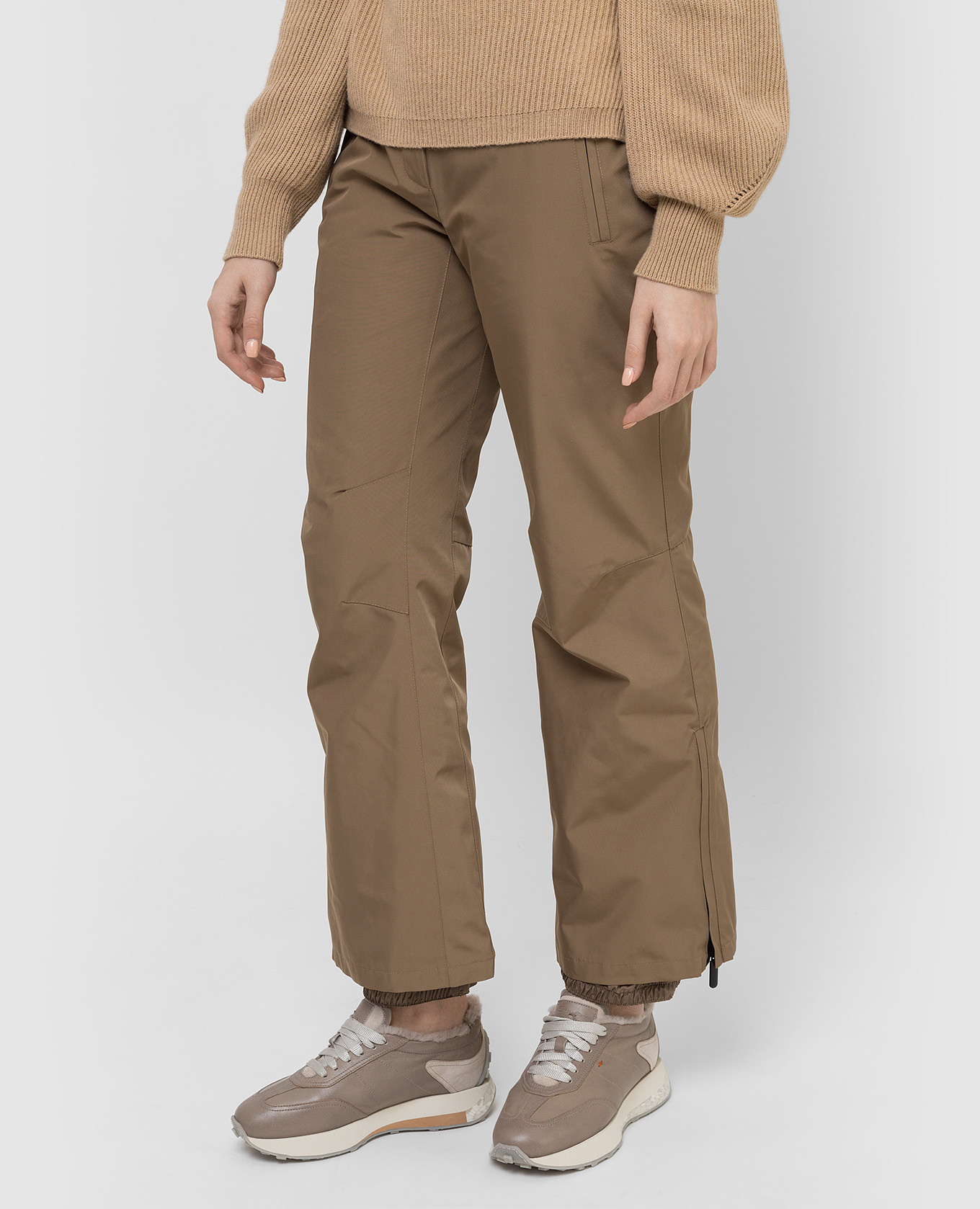 Yves Salomon Army Светло-коричневые горнолыжные брюки 22WFP075XXM20W изображение 3
