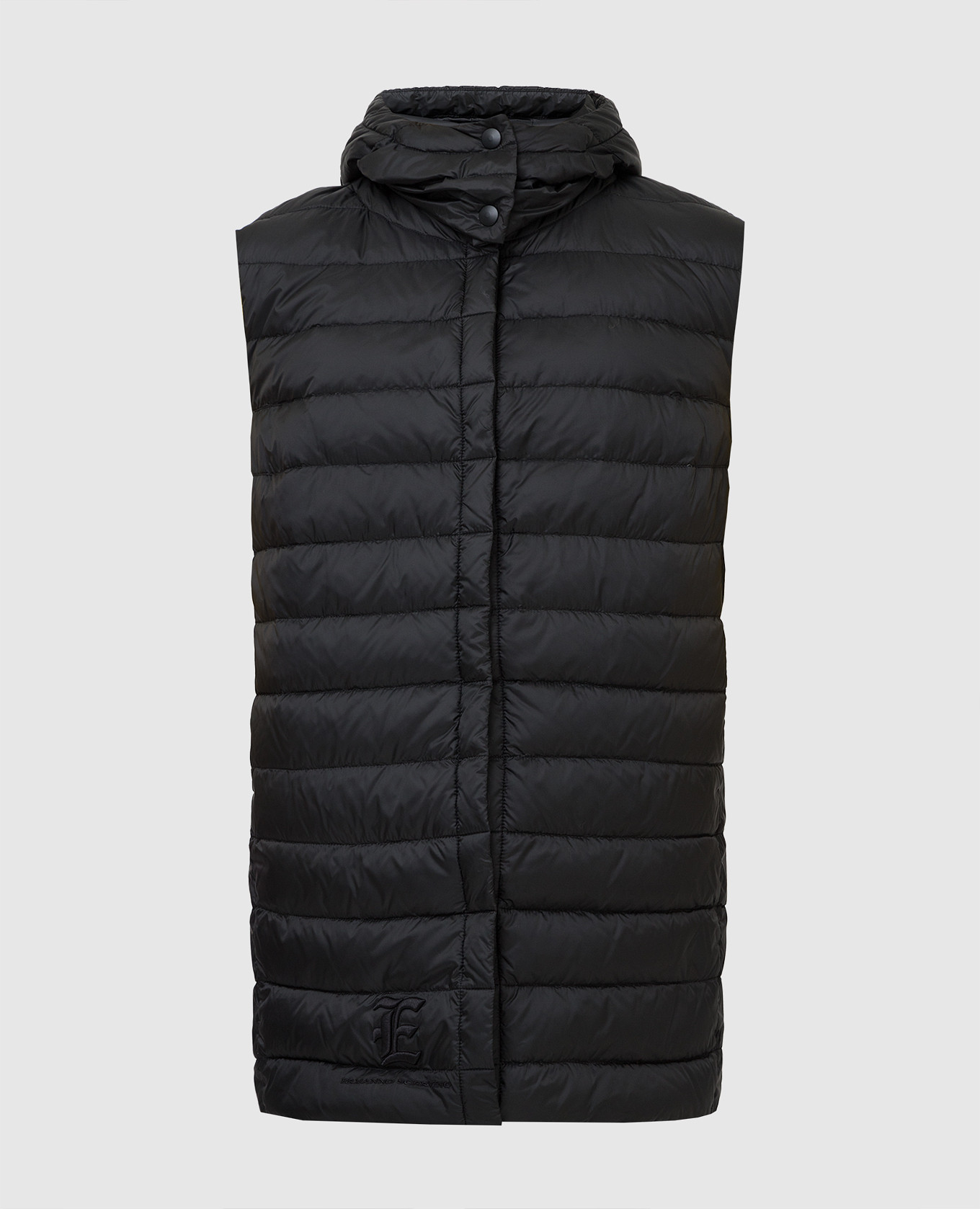 

Черный пуховый жилет с капюшоном Ermanno Scervino, Жилеты