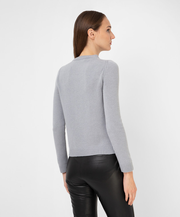 ANNECLAIRE Light gray slit cashmere jumper A8130615 image 4