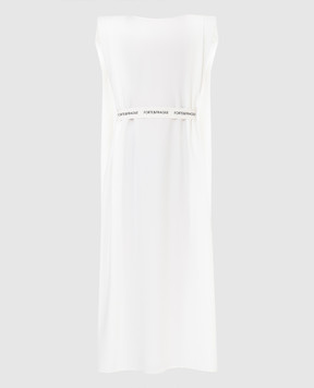 Forte&Fragile Белое платье с драпировкой и вырезом на спине 21D01