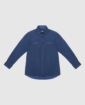 Stefano Ricci Детская темно-синяя рубашка YC002321EX1500