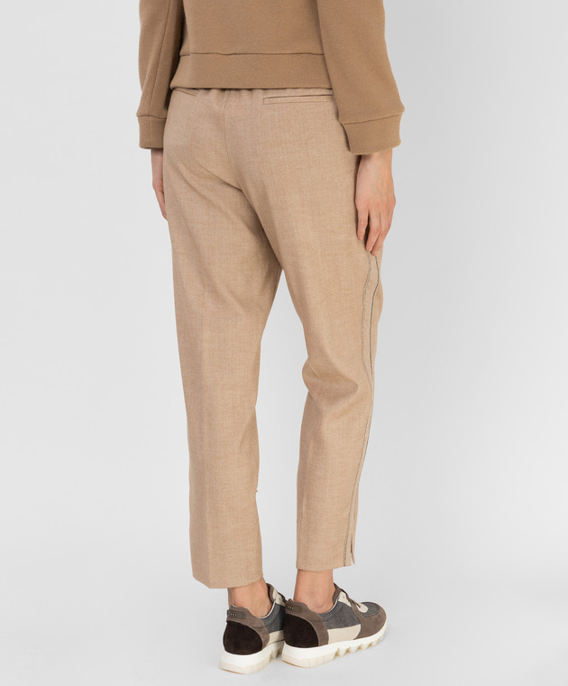 Peserico Бежевые брюки из  шерсти с цепочками P0474206520 изображение 4