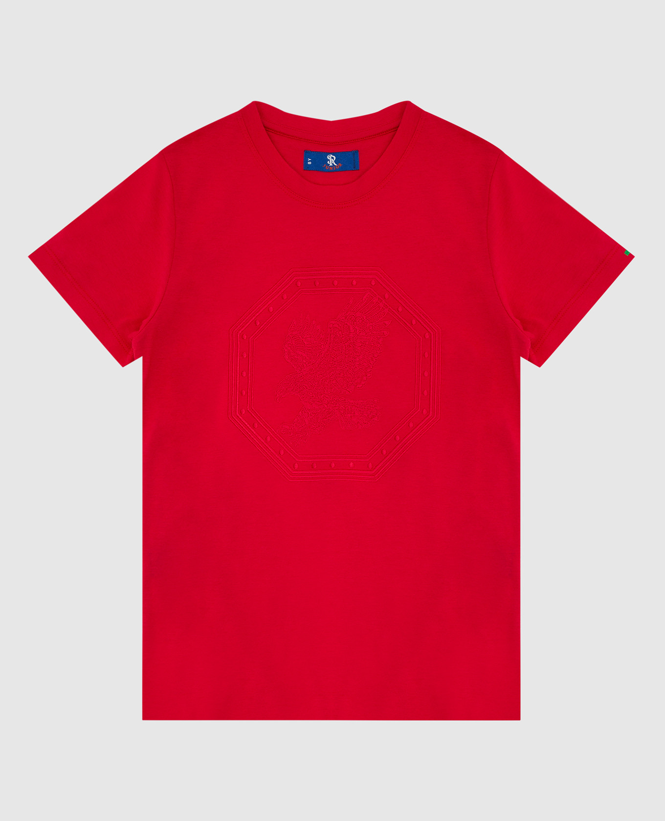 Детская красная футболка с эмблемой