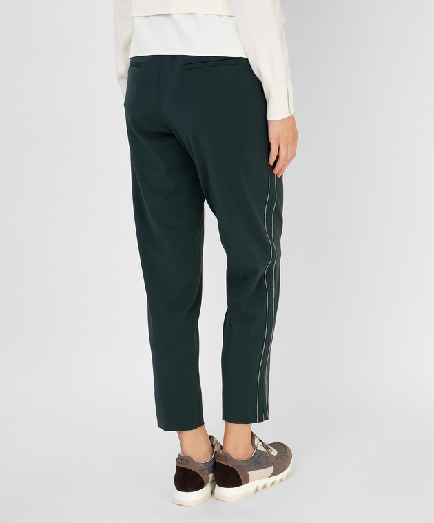 Peserico Темно-зелені брюки з ланцюжками P0474206703 зображення 4
