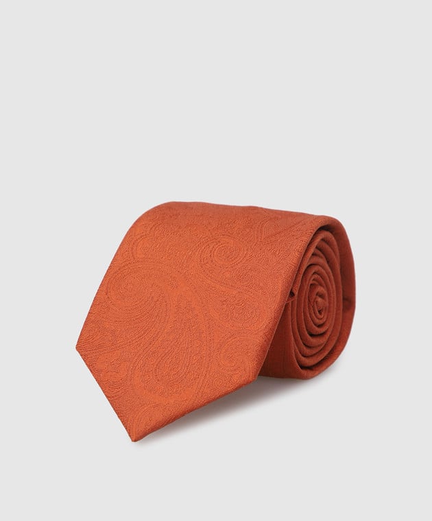 Stefano Ricci Children's silk terracotta jacquard tie YCCX94102