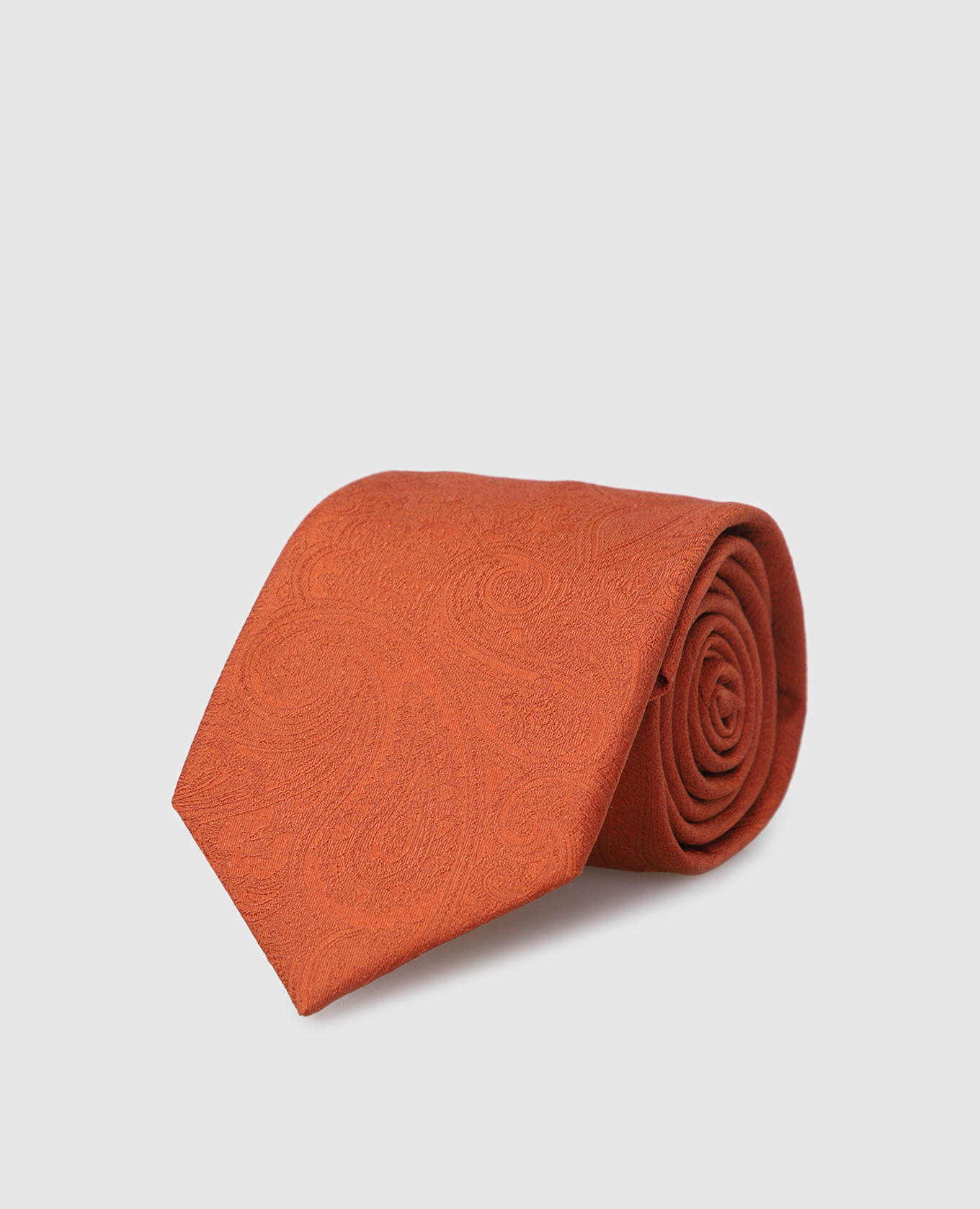 Children's silk terracotta jacquard tie