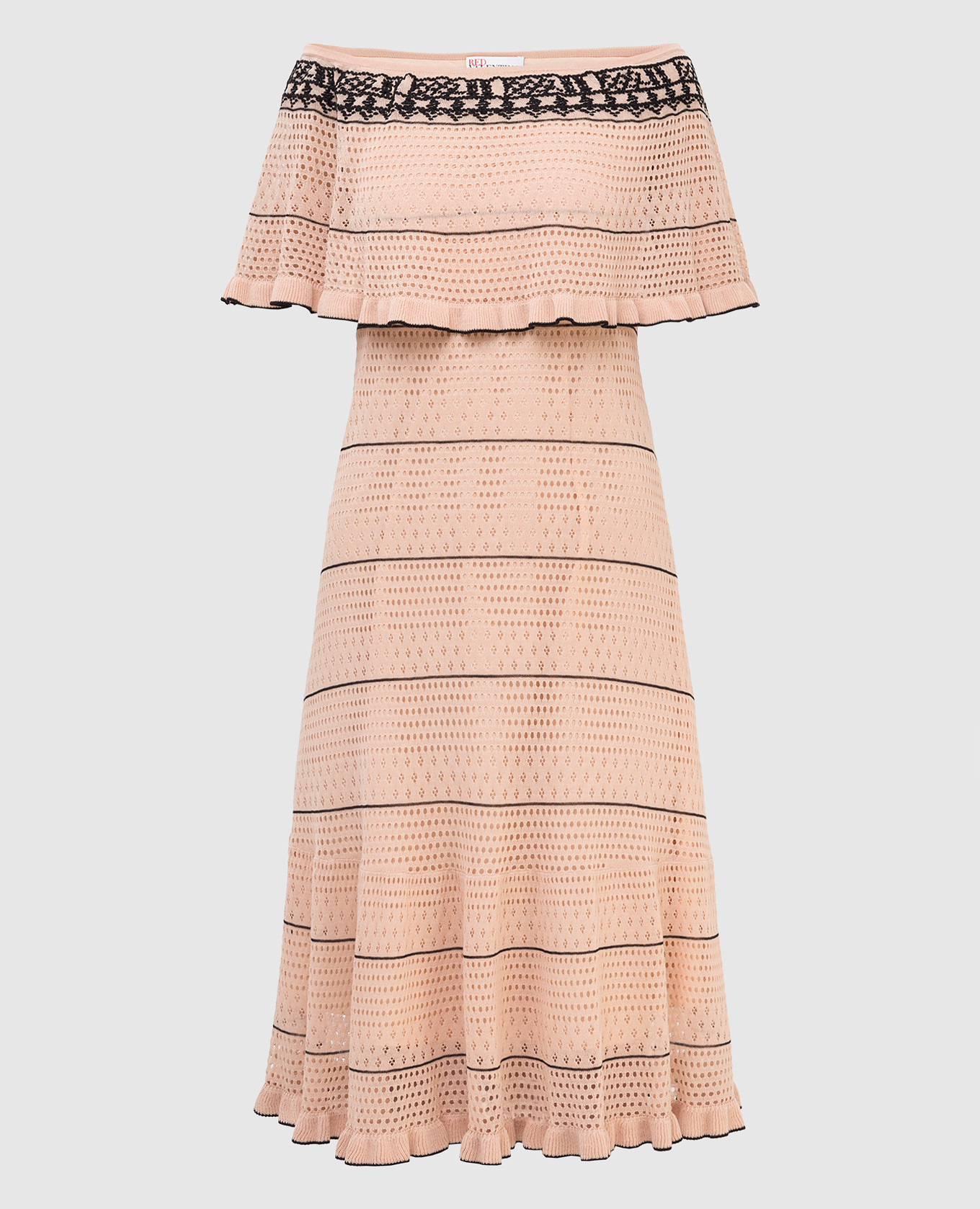 

Платье-миди с оборкой Red Valentino, Бежевый, Платья Миди