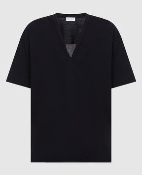 Brunello Cucinelli Чорна футболка з ланцюжками M0A45EL642