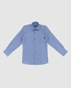 Stefano Ricci Детская синяя рубашка в полоску YC003191LJ1707