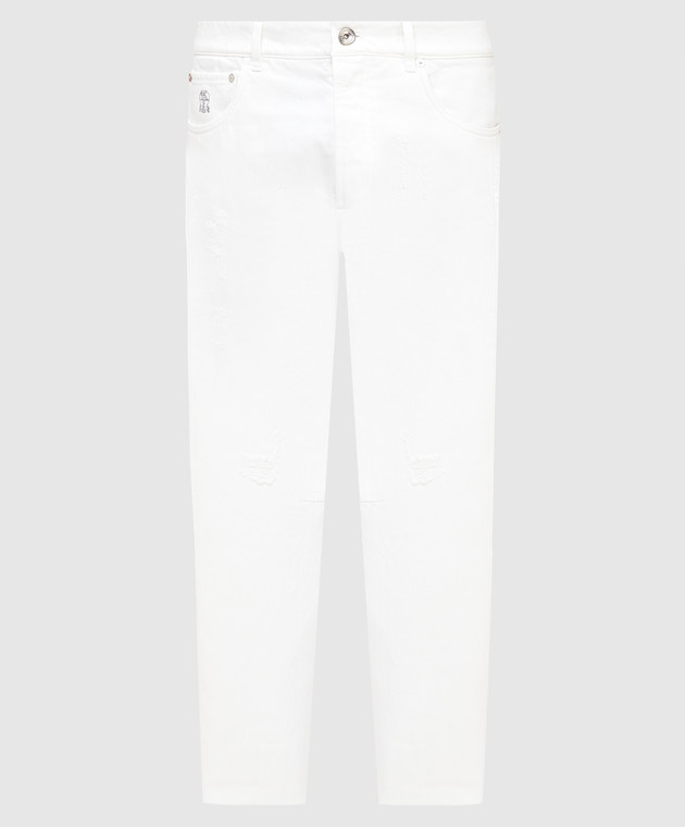 Brunello Cucinelli Белые джинсы с прорехами M262PX2340