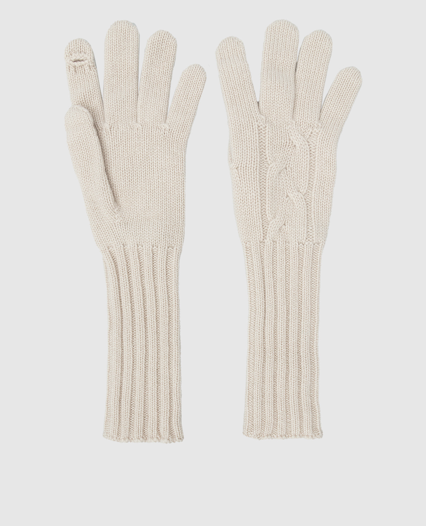 Бежевые перчатки To Touch из кашемира