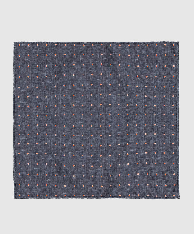 Brunello Cucinelli Оранжевый шелковый платок в узор MQ8470091 изображение 3