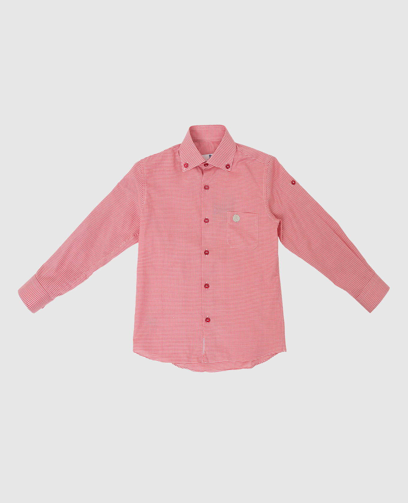 Children's red shirt in a pattern