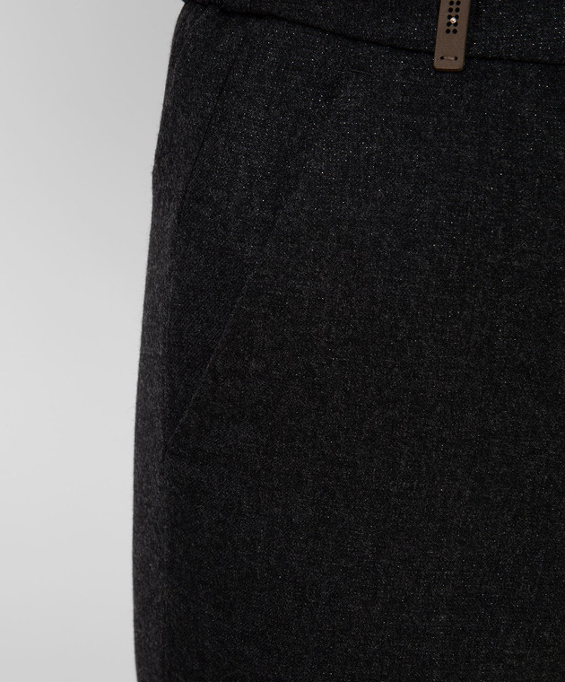 Peserico Темно-серые брюки из  шерсти с люрексом P0414603359 изображение 5